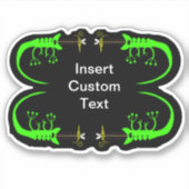 Groene Kameleon en Bug Custom-Cut Vinyl Sticker (Voorkant)