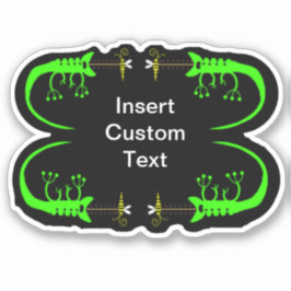 Groene Kameleon en Bug Custom-Cut Vinyl Sticker