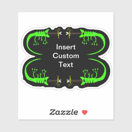 Groene Kameleon en Bug Custom-Cut Vinyl Sticker (Vel)