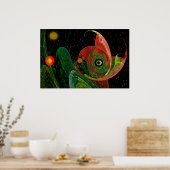 Groene kameleon fractal art poster (Keuken)
