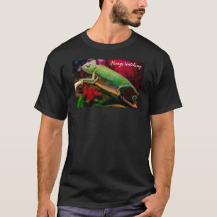 Groene kameleon op de tak t-shirt