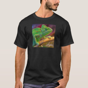 Groene Kameleon op Tak T-shirt
