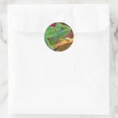 Groene Kameleon Ronde Sticker (Tas)