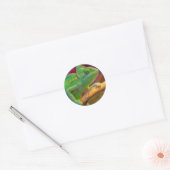 Groene Kameleon Ronde Sticker (Envelop)