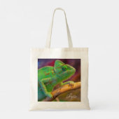 Groene Kameleon Tote Bag (Achterkant)