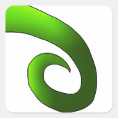 Groene kameleonstaart vierkante sticker (Voorkant)