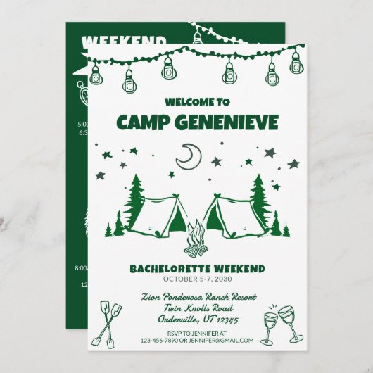 Groene Kamp Afscheidscadeau voor de Bruid Kaart (Voorkant / Achterkant)