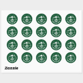Groene Kamp Bachelorette Bruid Ronde Sticker (Vel)