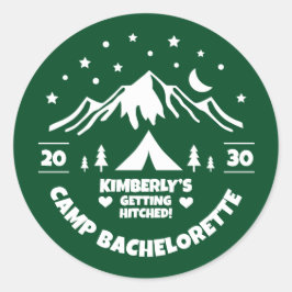 Groene Kamp Bachelorette Bruid Ronde Sticker