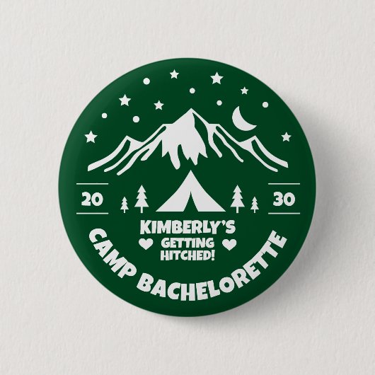 Groene Kamp Bruidsmeisjes Henparty Ronde Button 5,7 Cm (Voorkant)