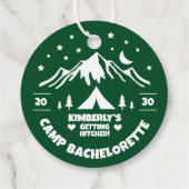 Groene Kamp Bruidsmeisjes Uitje Bedankjes Labels (Achterkant)