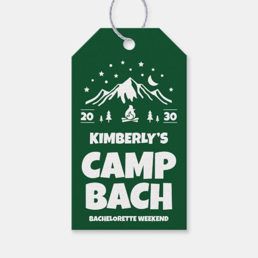 Groene Kamp Vrijgezellenfeest Buiten Cadeaulabel (Voorkant)