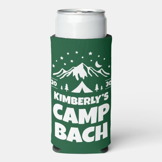 Groene Kampeer Bach Party Seltzer Blikjeskoeler (Seltzer Voorkant)