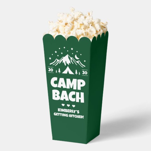 Groene kampeer vrijgezellenfeest bedankdoosjes (Popped)