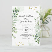 groene kant bruiloft uitnodiging (Staand voorkant)