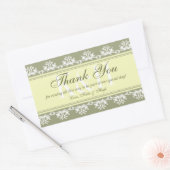 Groene kant grens dank je uit cadeautas rechthoekige sticker (Envelop)