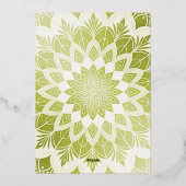 Groene Kant Mandala Bruiloft Folie Uitnodiging (Achterkant)