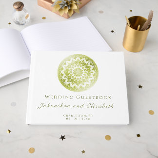 Groene Kant Mandala Bruiloft Gastenboek