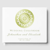 Groene Kant Mandala Bruiloft Gastenboek (Voorkant)