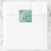 groene kant (vogels) vierkante sticker (Tas)