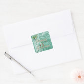 groene kant (vogels) vierkante sticker (Envelop)