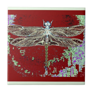 Groene kant Wing Dragonfly door haaien Tegeltje