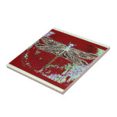 Groene kant Wing Dragonfly door haaien Tegeltje (Zijkant)