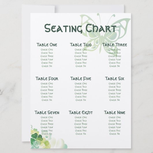 Groene kantelen en vlinderhoeken kaart (Achterkant)