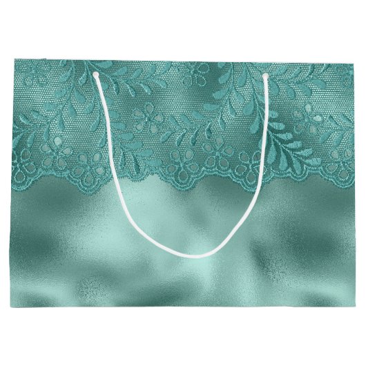 Groene kanten bruidsdouche met Robineieren Groot Cadeauzakje (Achterkant)