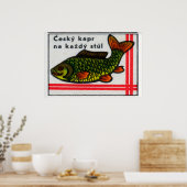 Groene Karper Vis - Matchbox Print - Tsjechische M (Keuken)