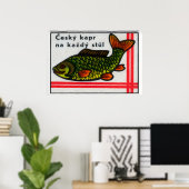 Groene Karper Vis - Matchbox Print - Tsjechische M (Thuiskantoor)