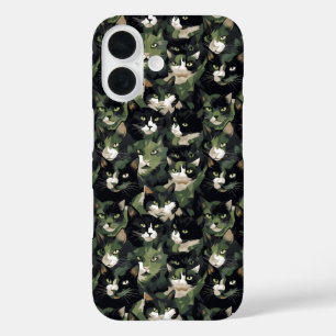 Groene kat camouflage iPhone 16 hoesje