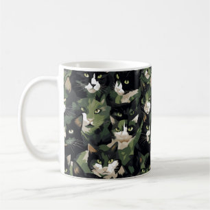 Groene kat camouflage koffiemok