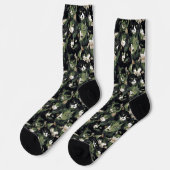 Groene kat camouflage sokken (Links)