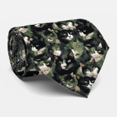 Groene kat camouflage stropdas (Opgerold)