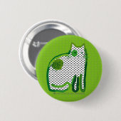 " groene kat " digitale schilderspeld ronde button 5,7 cm (Voorkant /achterkant)