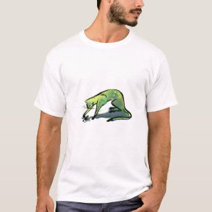 Groene kat en muis t-shirt