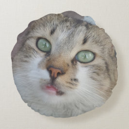 Groene kat Eyes Round Pillow Rond Kussen
