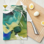 Groene Kat Keukenhanddoek (Quarter Fold)