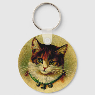 groene kat met Jingle Bells Sleutelhanger