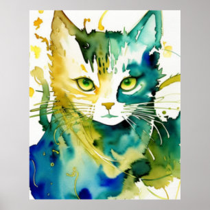 Groene Kat Poster