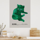 Groene Kat Poster (Keuken)