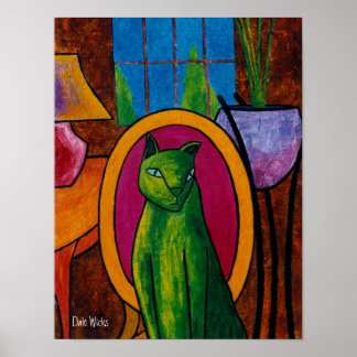 Groene kat poster