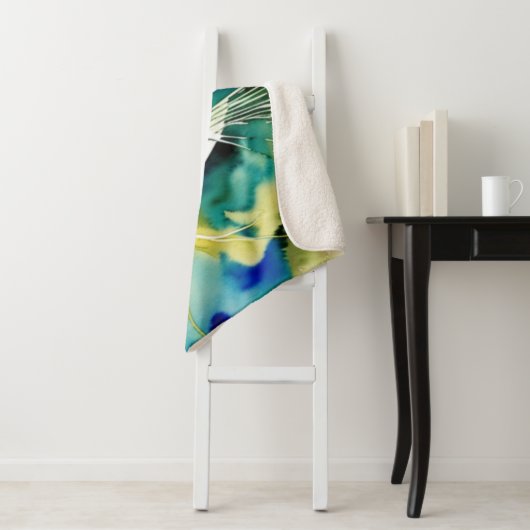 Groene kat Sherpa Deken (In situ)