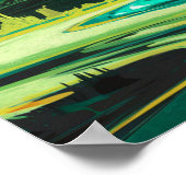 Groene kat Weird Planet Wormhole Poster Print Art (Hoek)