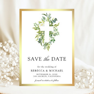 Groene Katholieke Huwelijksvoltrekking Save The Date