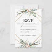 Groene Katoen Boho Glitter Huwelijk RSVP (Voorkant)