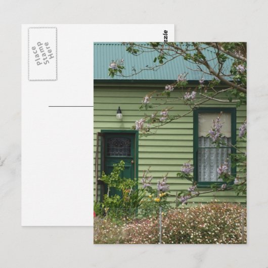 Groene katoen briefkaart (Voorkant / Achterkant)