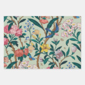 Groene Katoen  Floral Girly Inpakpapier Vel (Voorkant)