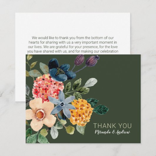 Groene katoendraan Botanische Land Tuin Bedankkaart (Voorkant / Achterkant)